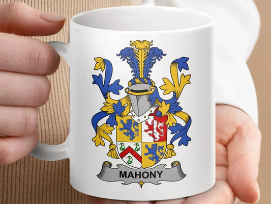 Mahony Surname Irish Family Crest Mug - Celtic Ancestry Gifts