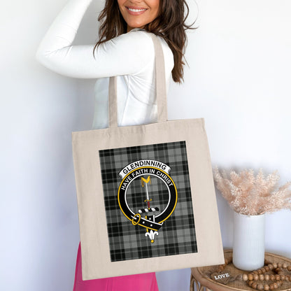 Glendinning Clan Crest Tartan Have Faith In Christ Tote Bag - Living Stone Gifts