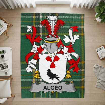 Algeo Family Crest Decorated Tartan Design Rug product type