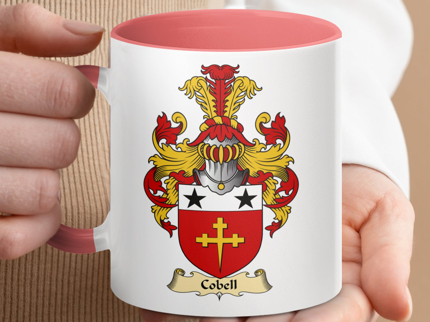 Clan Cokell Scottish Coat of Arms Accent Coffee Mug - Living Stone Gifts