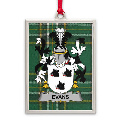 Evans Family Crest Plaid Design Christmas Ornament product