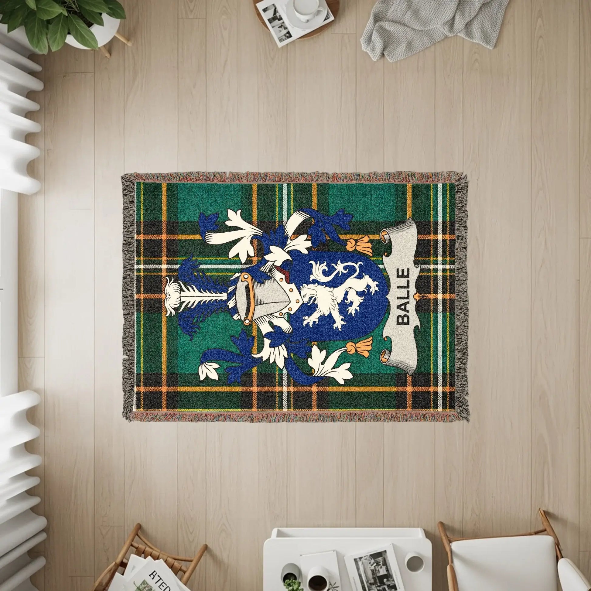 Balle Family Crest Tartan Plaid Woven Throw product type