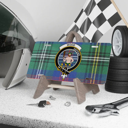 Wood Defender Plaid Clan Crest License Plate product