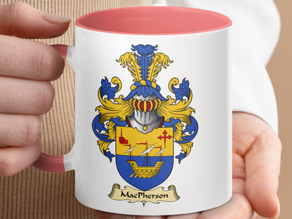 MacPherson Family Crest with Sailing Ship Accent Mug - Living Stone Gifts