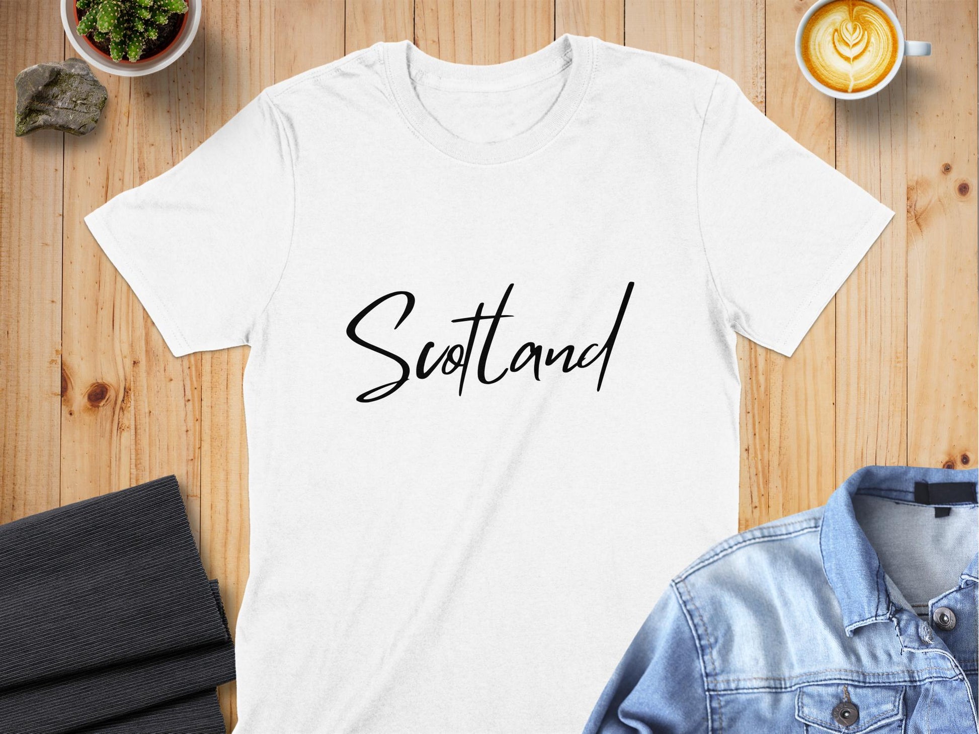 Scotland Script Stylish Typography Printed T-Shirt - Living Stone Gifts