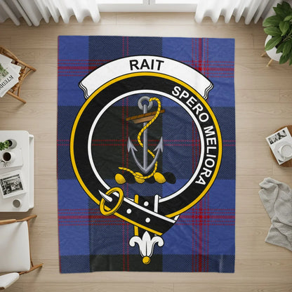 Clan Rait Tartan Plaid Crest Rug for Living Room product type