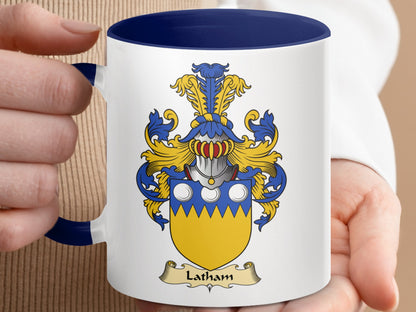 Clan Latham Scottish Coat of Arms Accent Mug - Living Stone Gifts