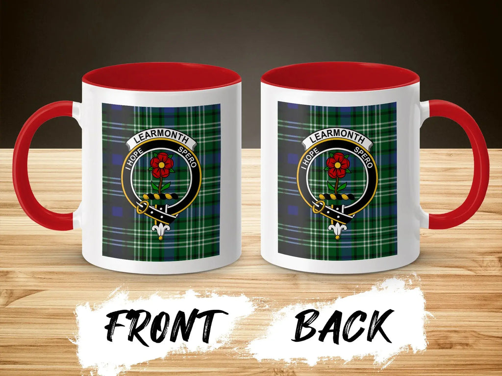 Learmonth Clan Crest Tartan Personalized Mug