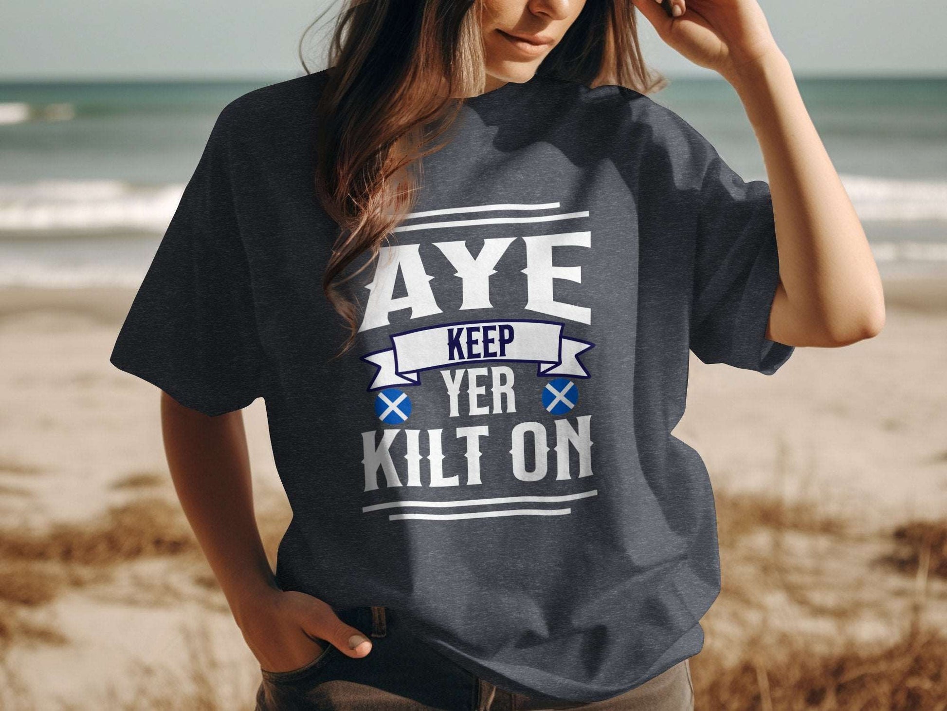 Aye Keep Yer Kilt On Highland Pride Novelty T-Shirt