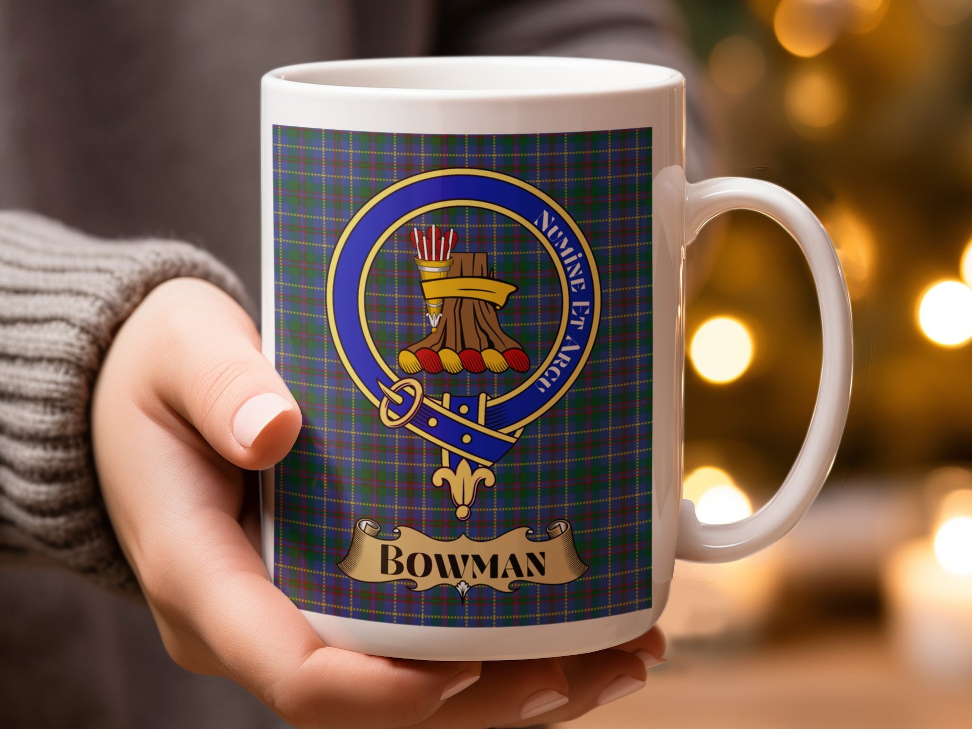 Scottish Clan Bowman Coat of Arms Plaid Pattern Mug - Living Stone Gifts