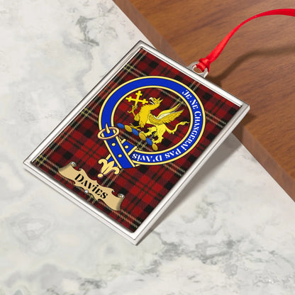 Davies Crest Rectangular Red Plaid Ornament product type