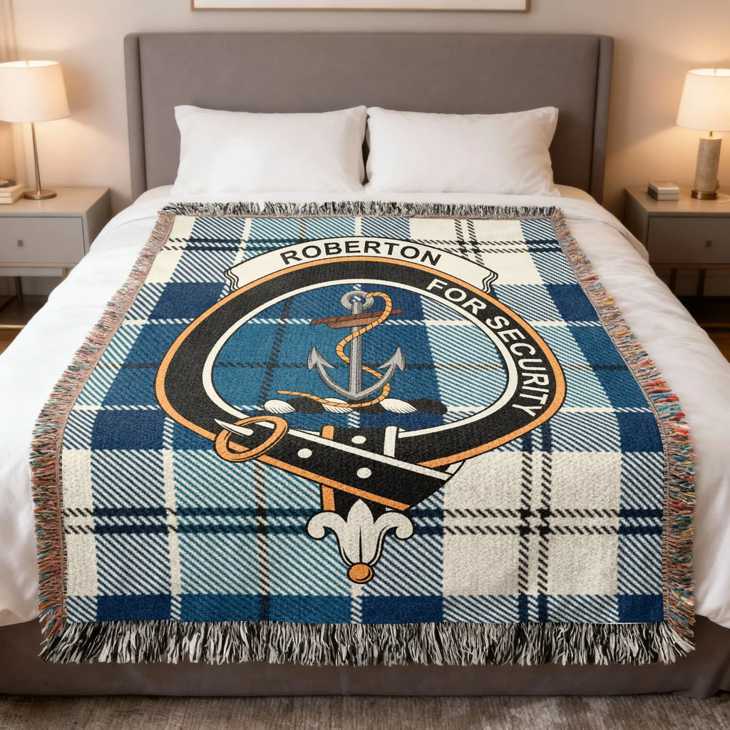 Roberton For Security Blue Plaid Anchor Blanket