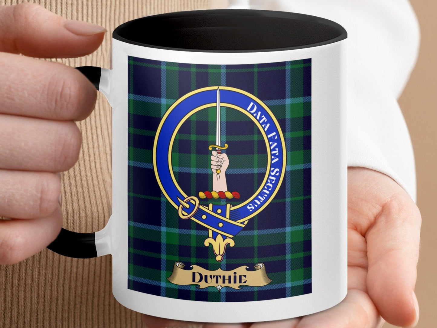 Scottish Duthie Clan Tartan Crest Coffee Mug - Living Stone Gifts