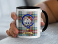 Sellar tartan mug with a coloured accent handle and interior