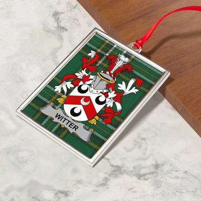 Family Crest with Tartan Framed Christmas Ornament product