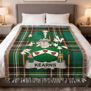 Kearns Irish Woven Blanket | O'Kearns Family Crest Tartan Throw