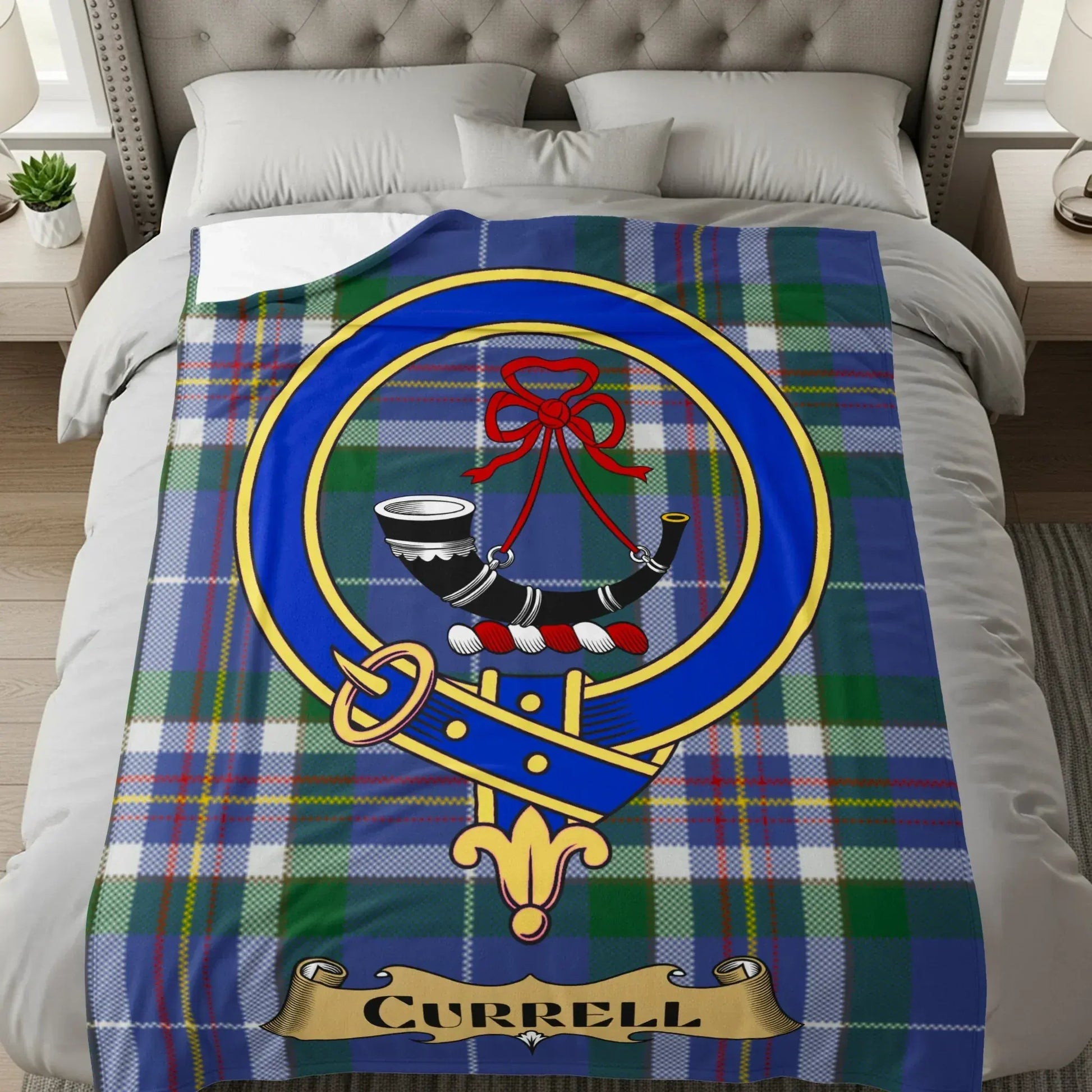 Currell Family Crest Tartan Plaid Blanket product