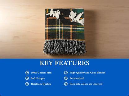 Personalized Plaid Leaf Soft Fringes Blanket product type