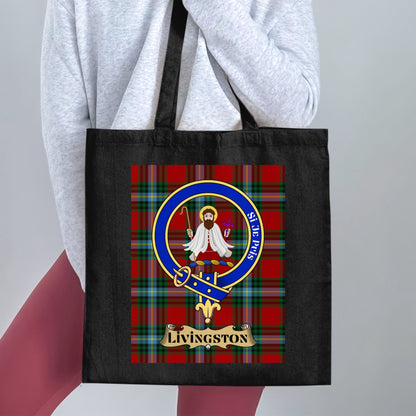 Clan Livingstons Scottish Crest Tartan Tote Bag - Living Stone Gifts