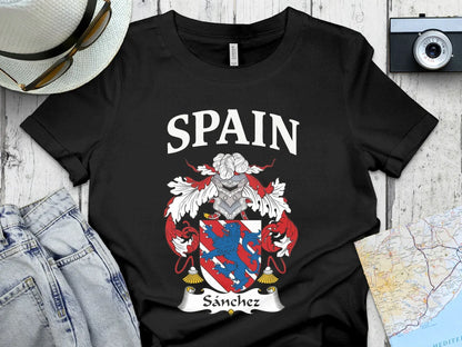 Spain Family Crest Coat of Arms Black T-shirt product