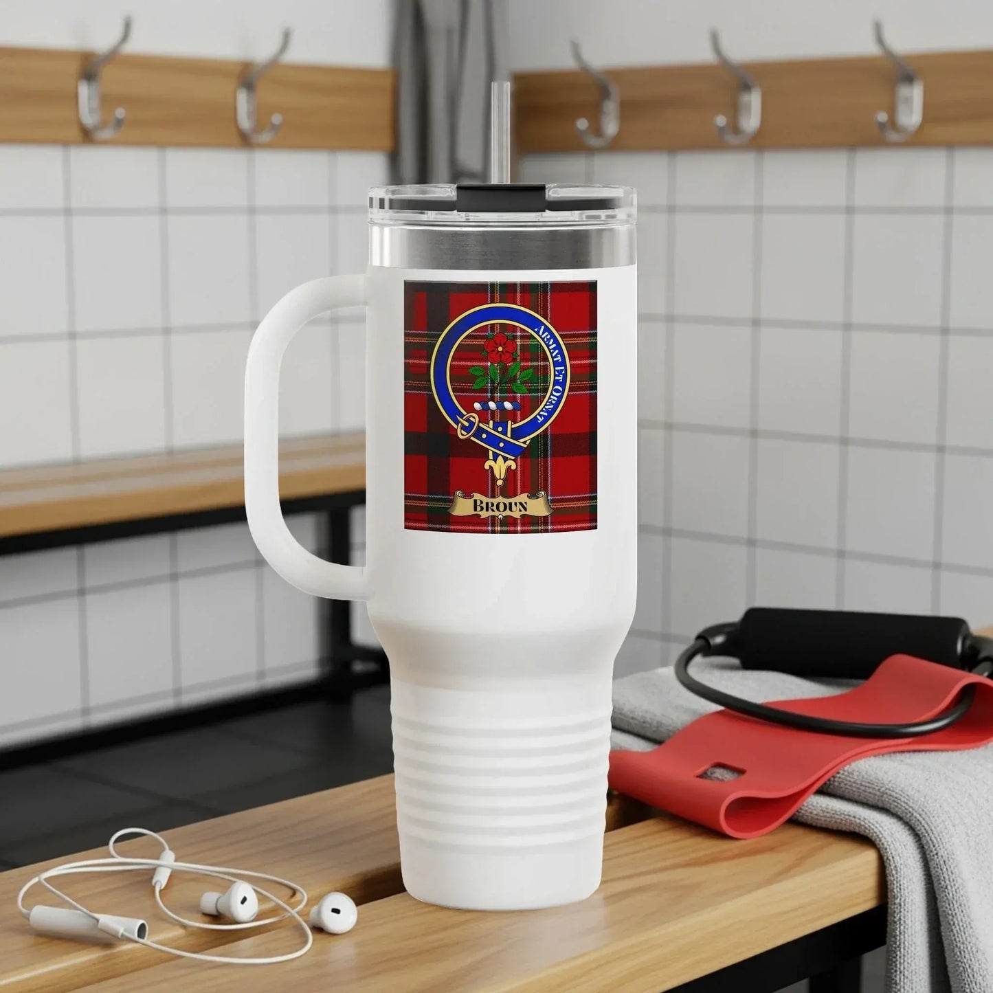 Stylish Red Plaid Custom Insulated Tumbler product type