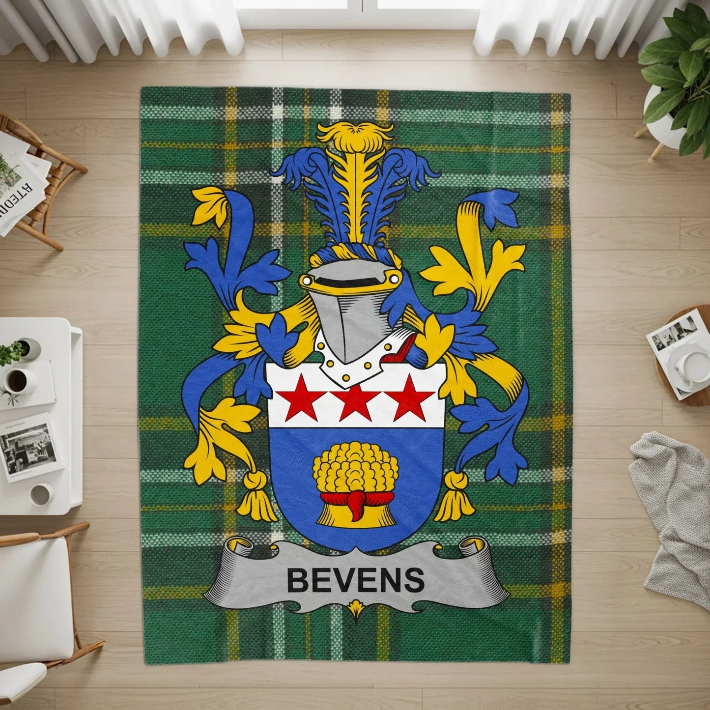 BEVENS Family Crest Plaid Design Blanket product
