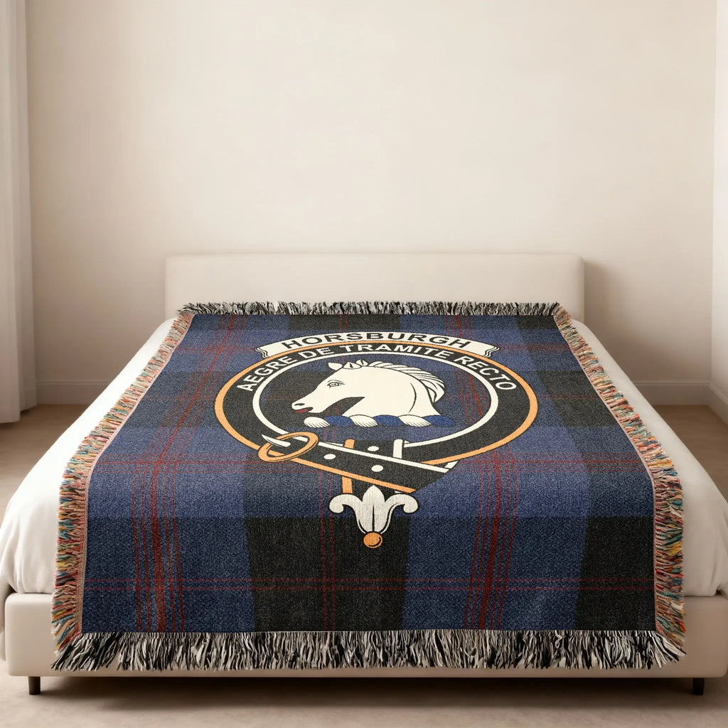 Horsburgh Tartan Blanket with Horse Crest Design