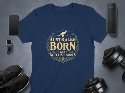 Australian Born with Scottish Roots Graphic T-Shirt - Living Stone Gifts