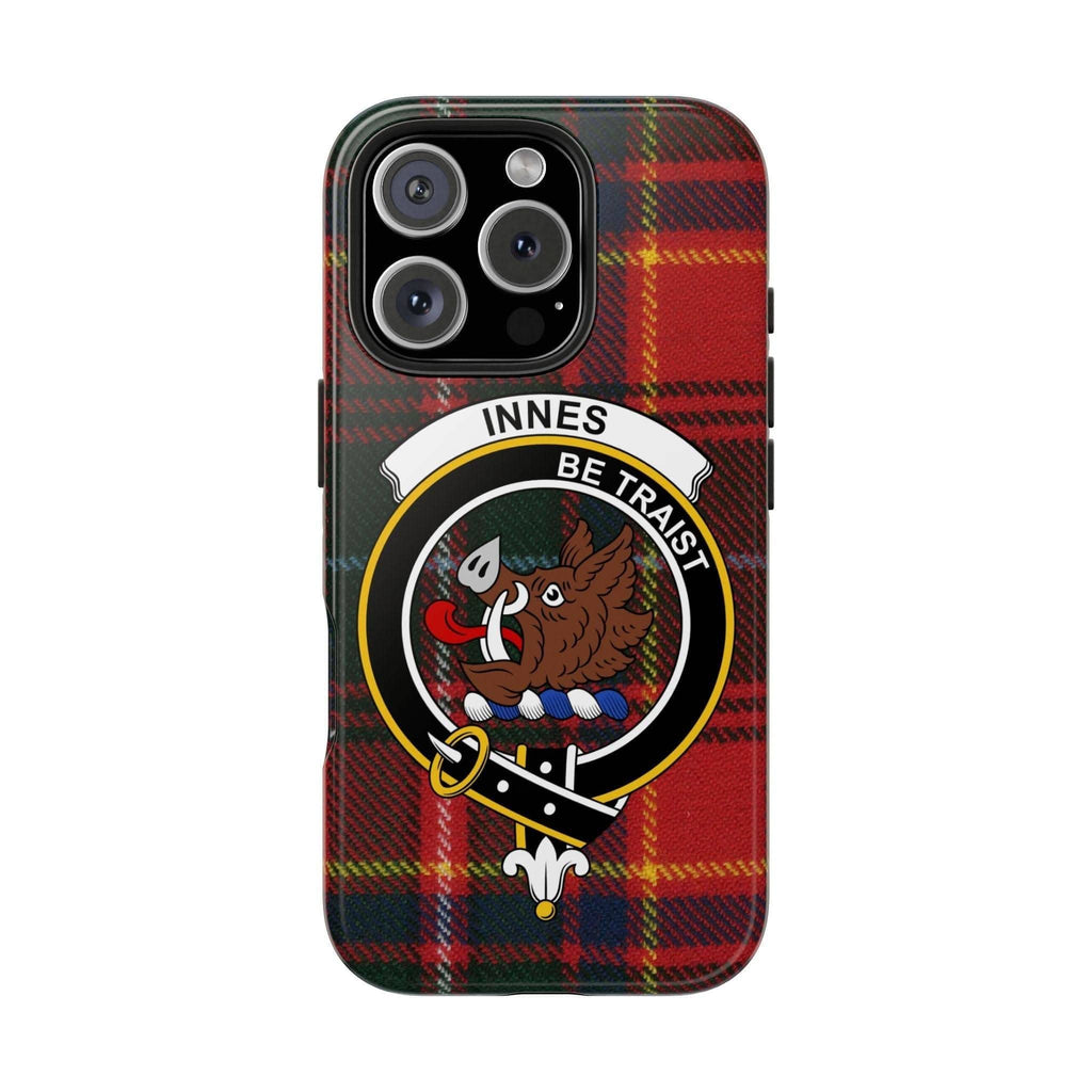 Innes Clan Crest Scottish Tartan Design Cell Phone Case - Celtic Ancestry Gifts