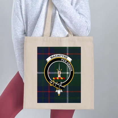 Macintyre Per Ardua Scottish Crest Tartan Tote Bag - Living Stone Gifts