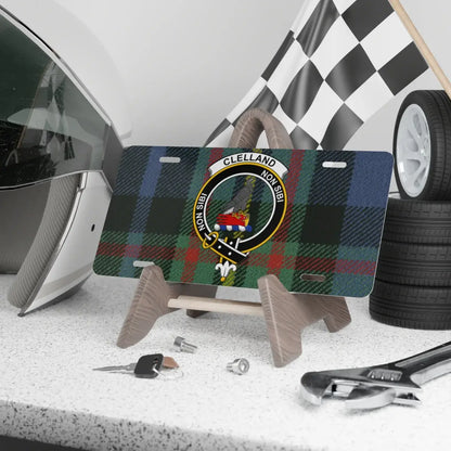 Clelland Clan Crest Tartan Design License Plate product