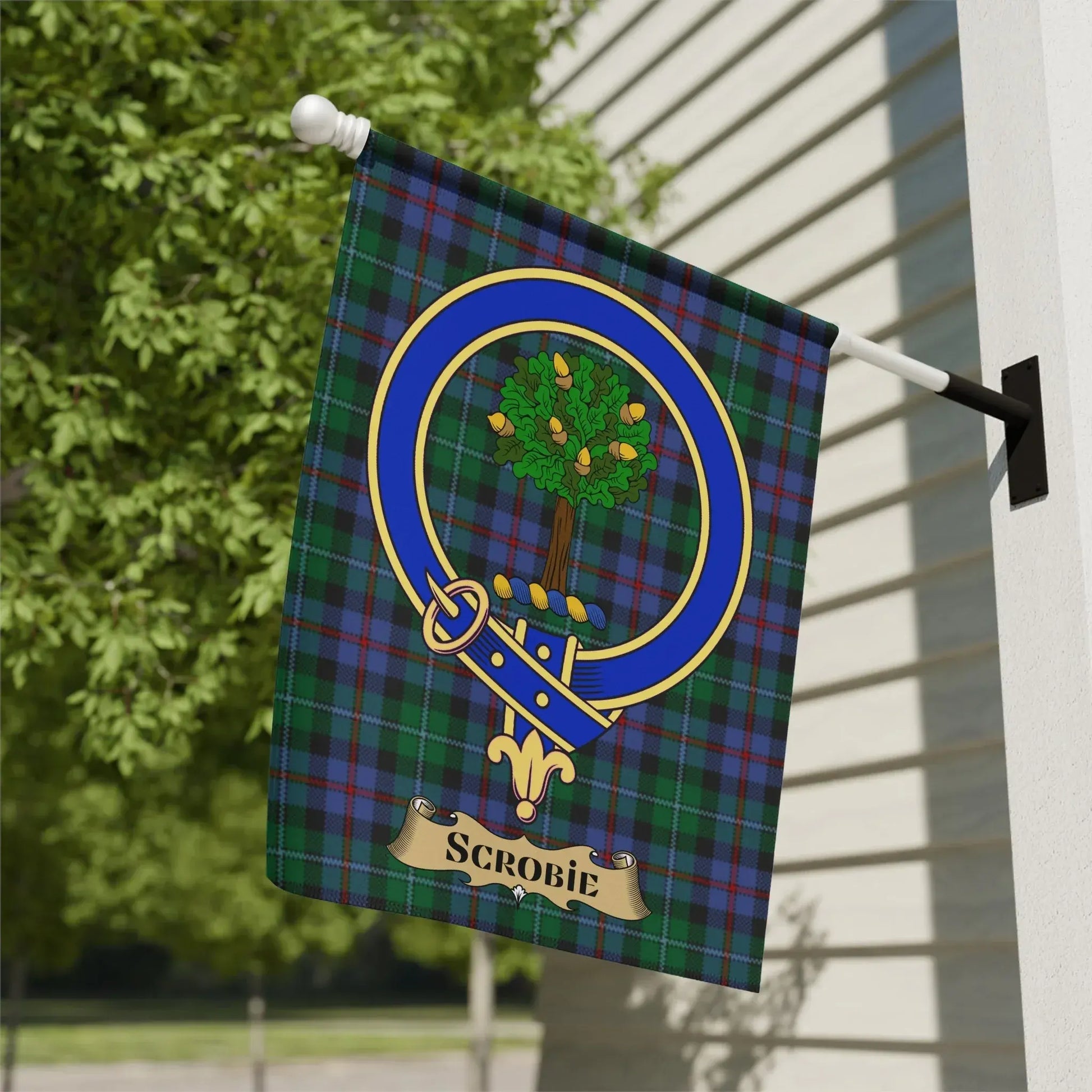 Scrobie Family Crest Tartan House Flag product