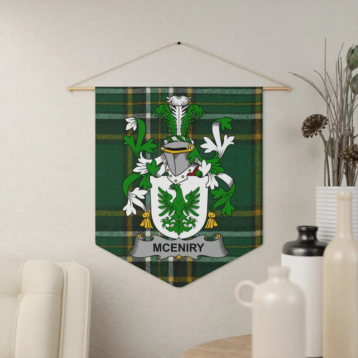 Custom Family Crest Plaid Tapestry Wall Art Product