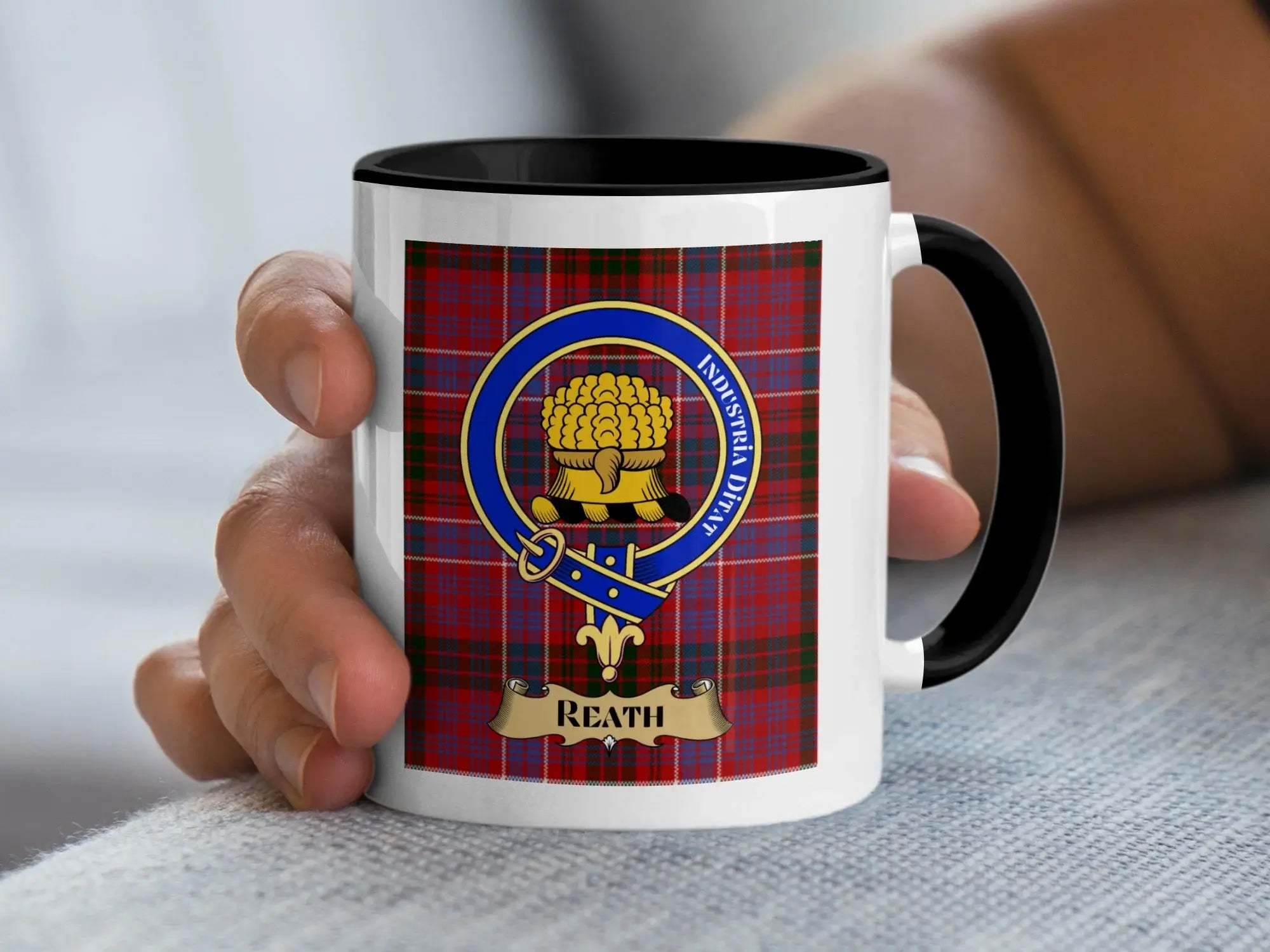 Scottish Clan Reath Tartan Design Mug for Clan Pride