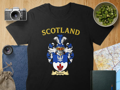 Scotland Mason Family Crest Graphic Printed T-shirt Product
