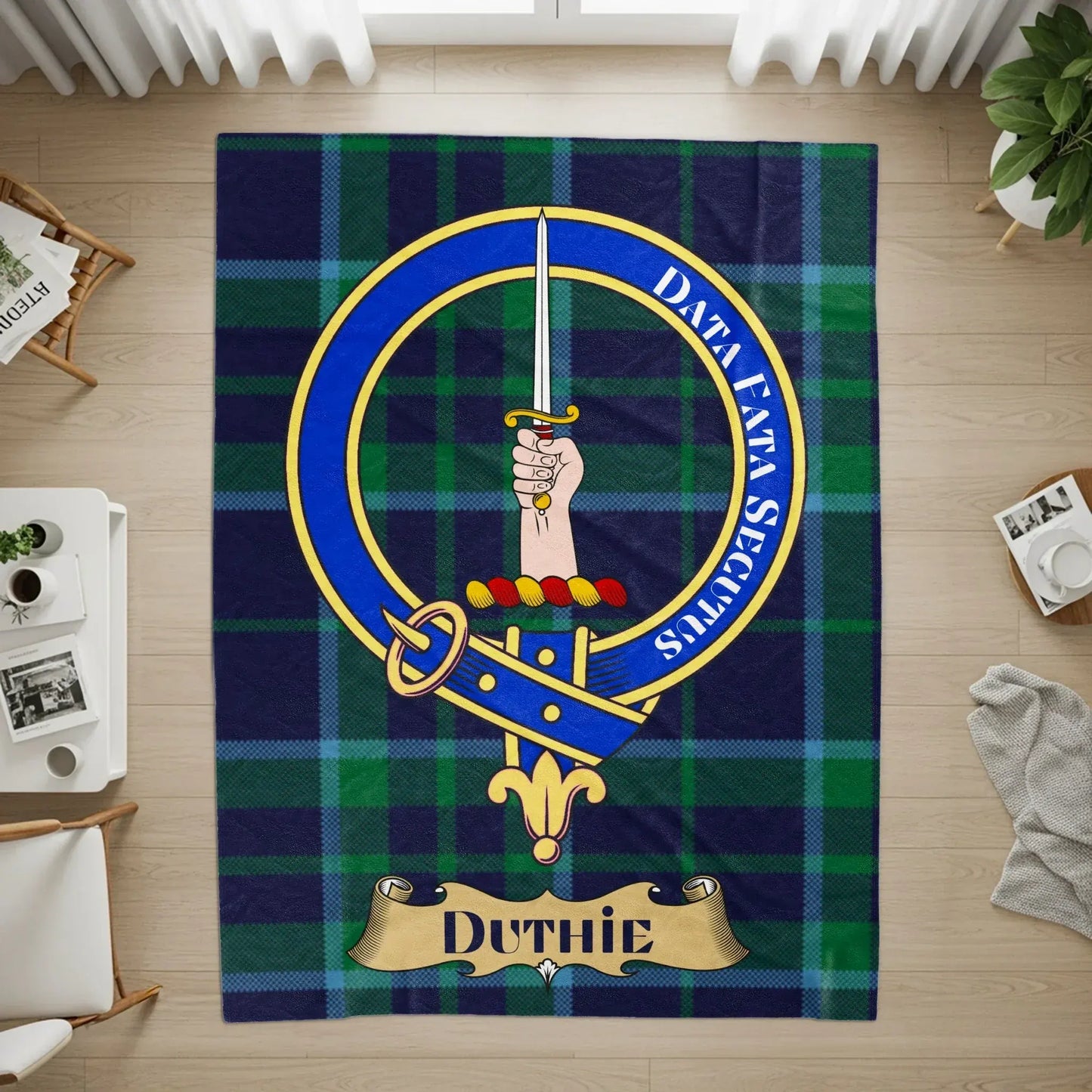 Duthie Family Crest Plaid Design Throw Blanket product