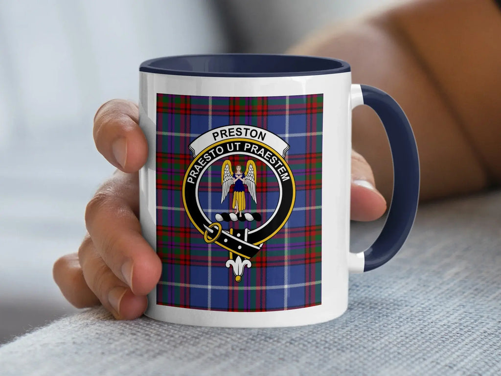 Preston Plaid Crest Design Ceramic Mug 11oz