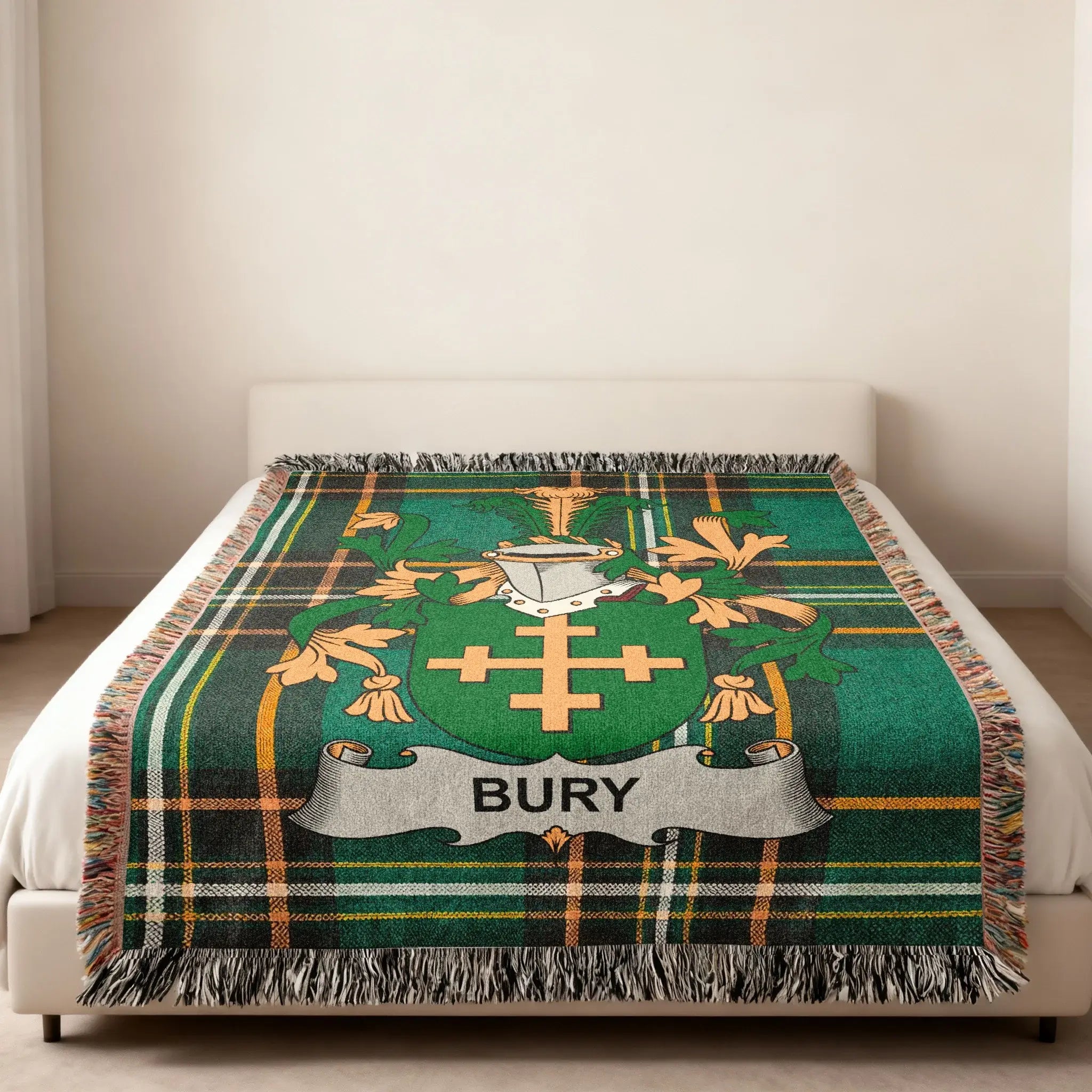 Bury Family Crest Tartan Plaid Design product type