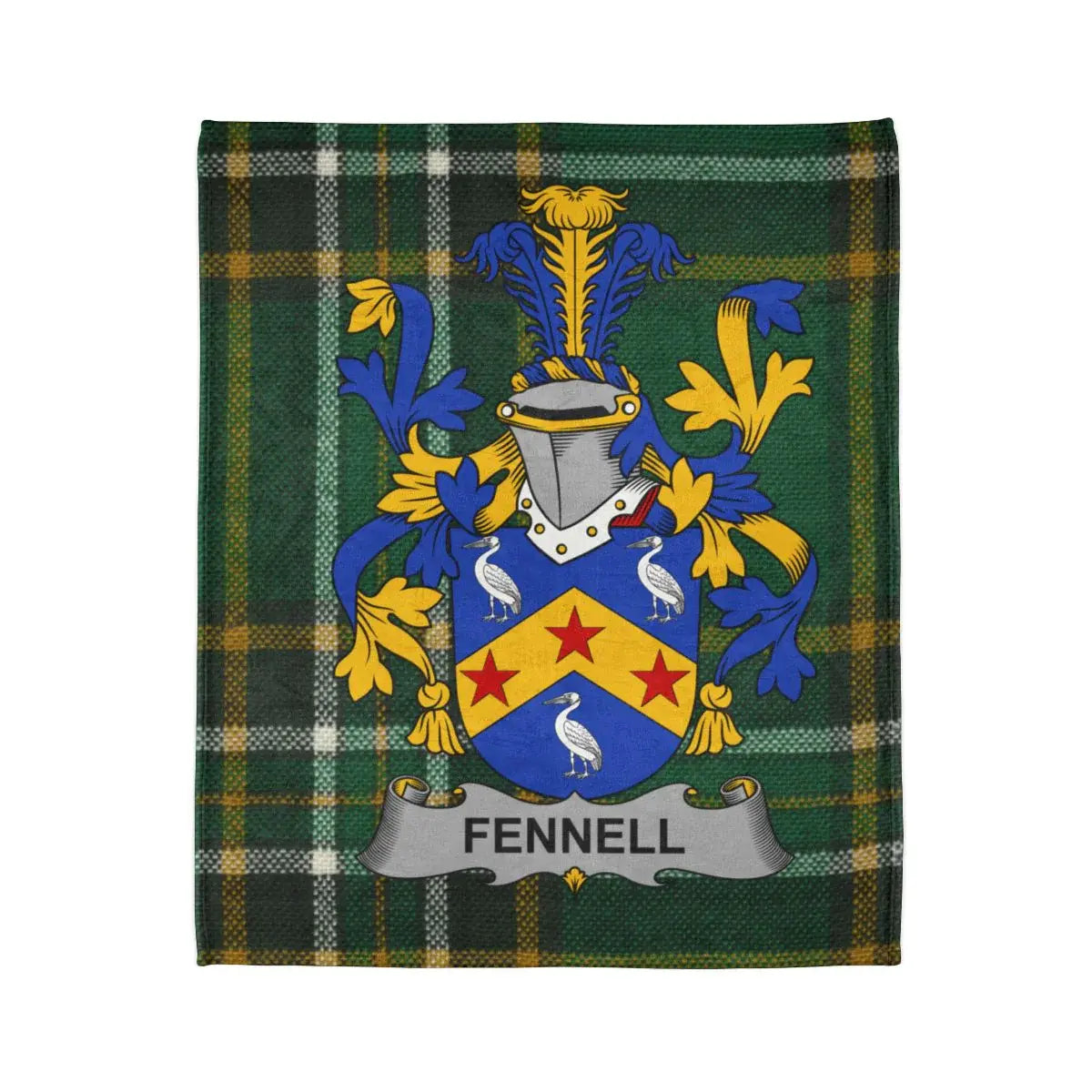 Fennell Family Crest and Tartan Design Blanket product