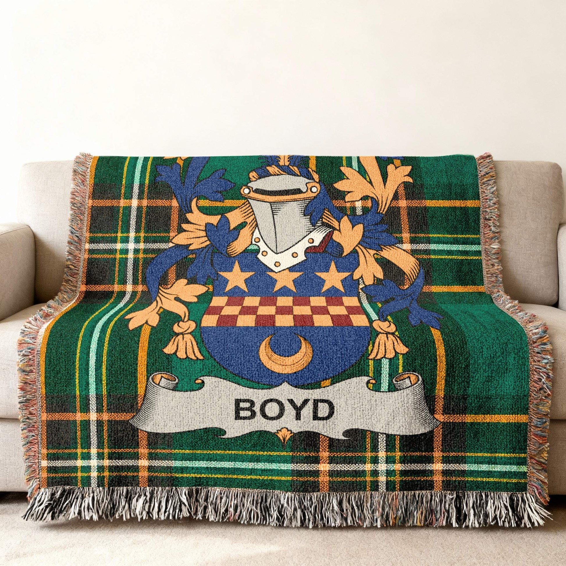 Boyd Family Crest Tartan Plaid Pattern Throw Blanket product type