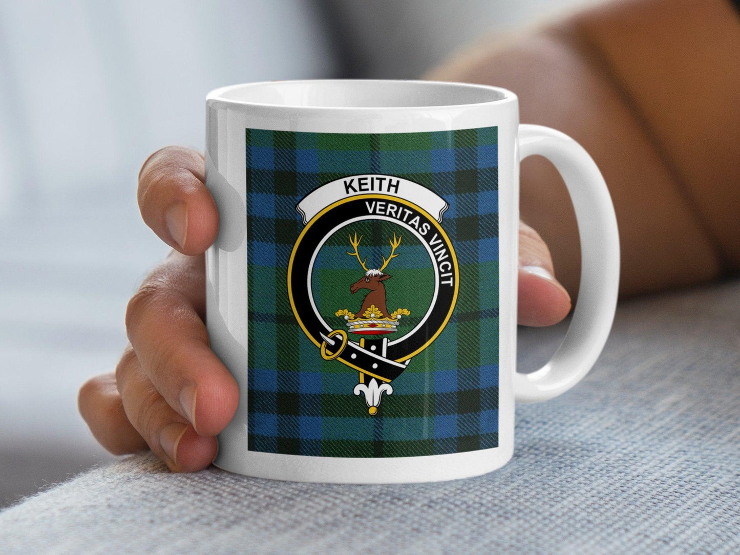 Stylish Keith Clan Crest Tartan Plaid Pattern Mug - Living Stone Gifts