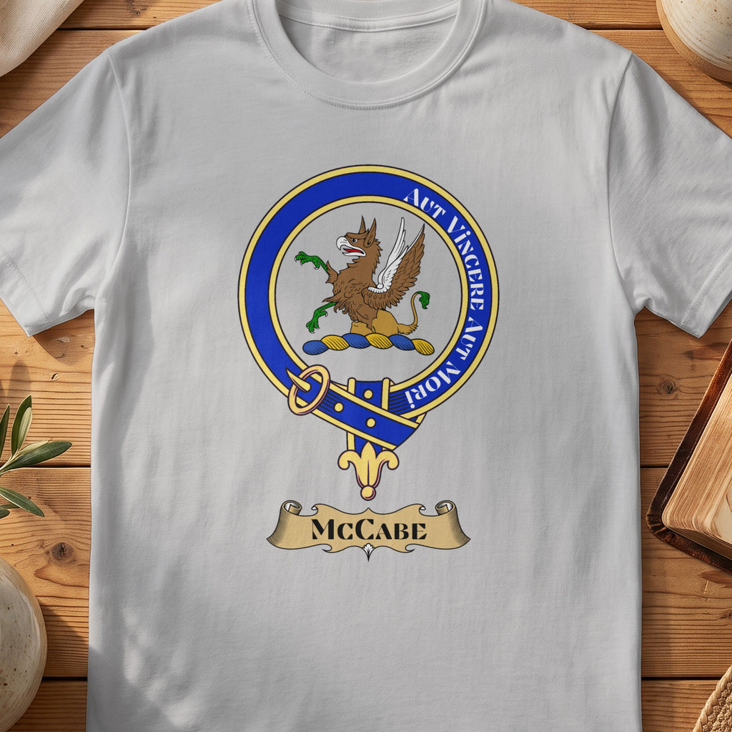 McCabe Scottish clan crest T-shirt in Sport Grey