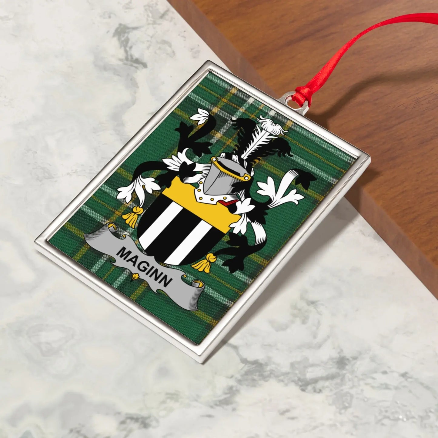 Personalized Family Crest Ornament Holiday product type