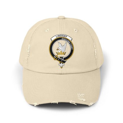 Lindsay Clan Crest Scottish Distressed Baseball Cap - Celtic Ancestry Gifts