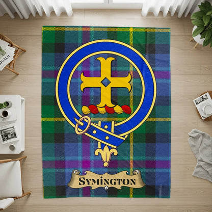 Symington Clan Badge Tartan Throw Blanket product