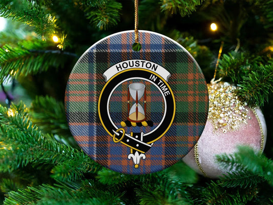 Houston In Time Tartan Plaid Design Ornament product