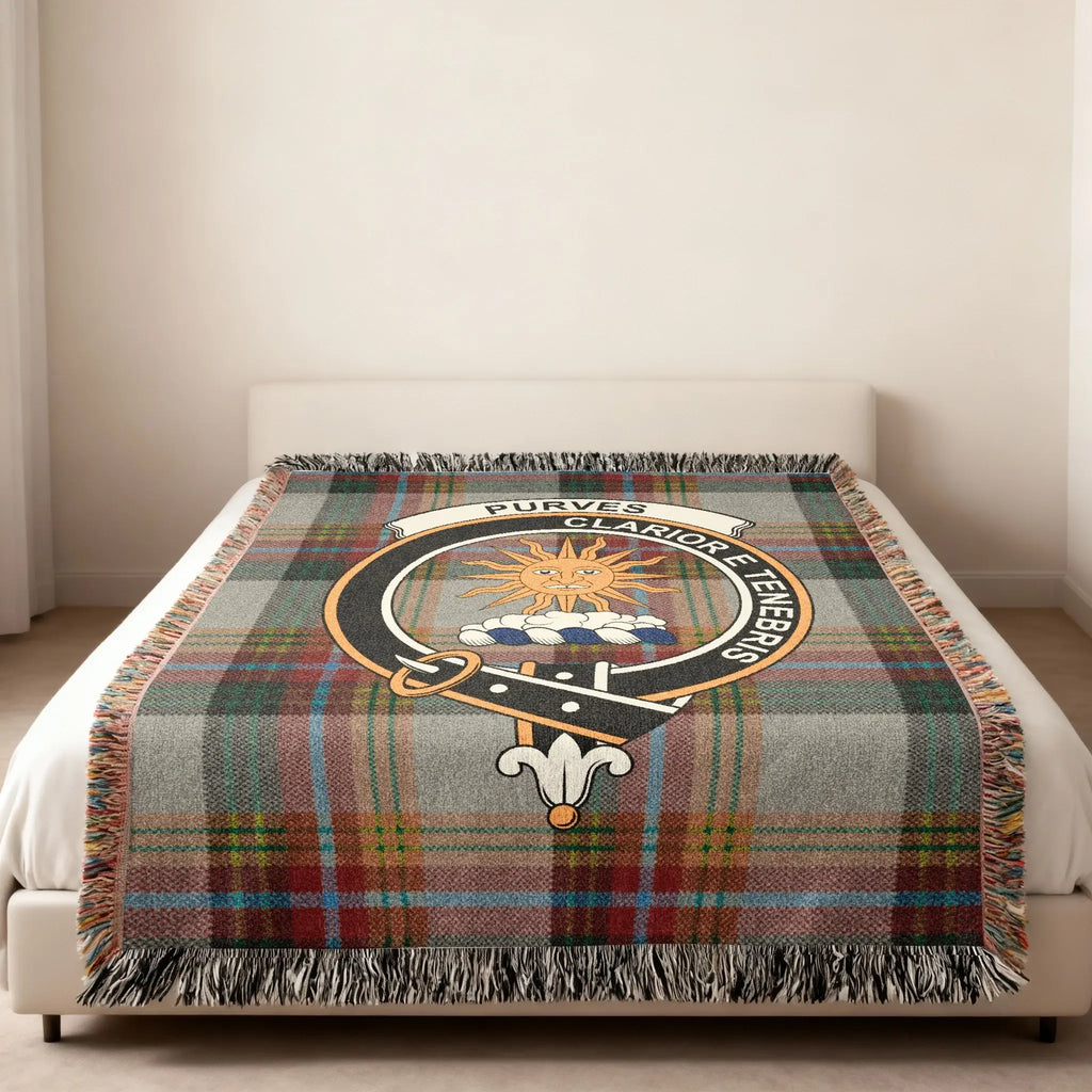 Purves Clarore Tenebris Tartan Pattern Blanket