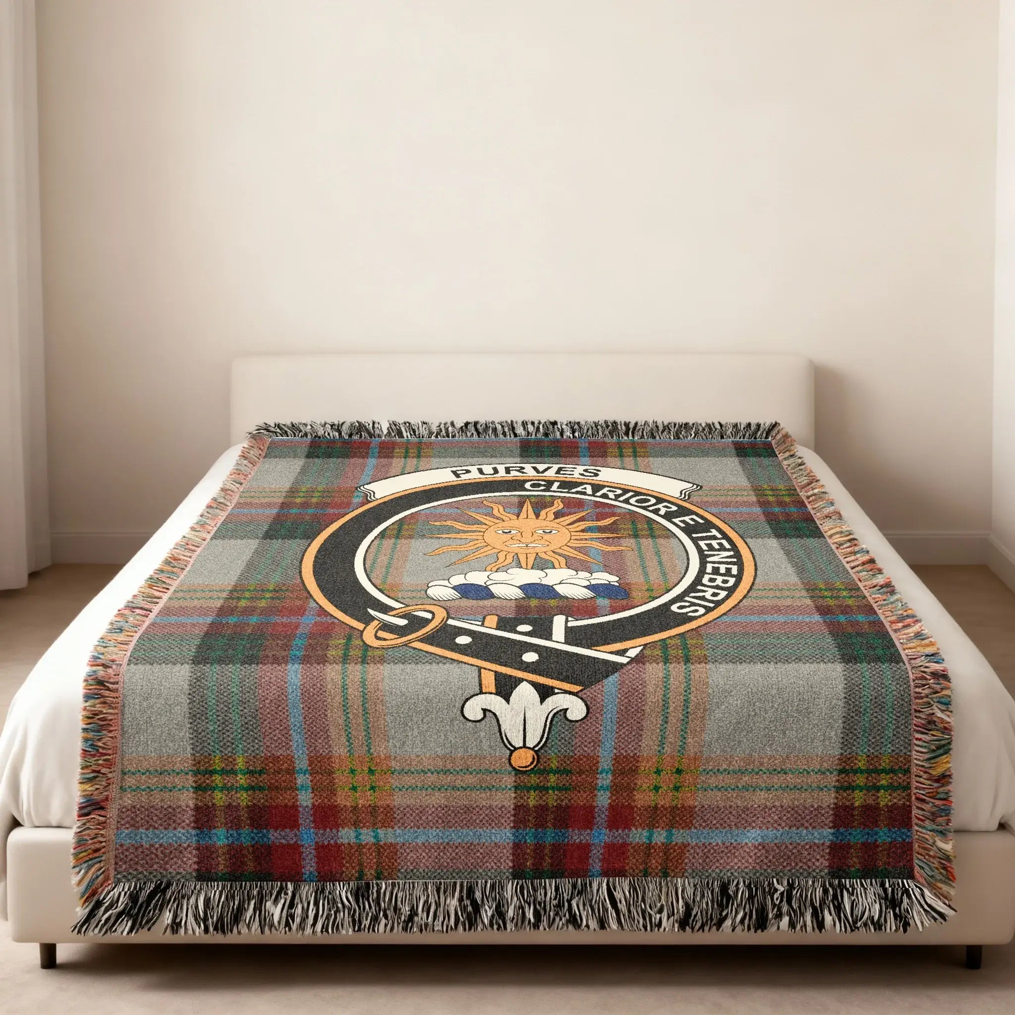Purves Clarore Tenebris Tartan Pattern Blanket
