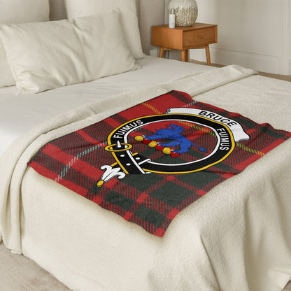 Scottish Clan Bruce Crest Tartan Throw Blanket - Living Stone Gifts