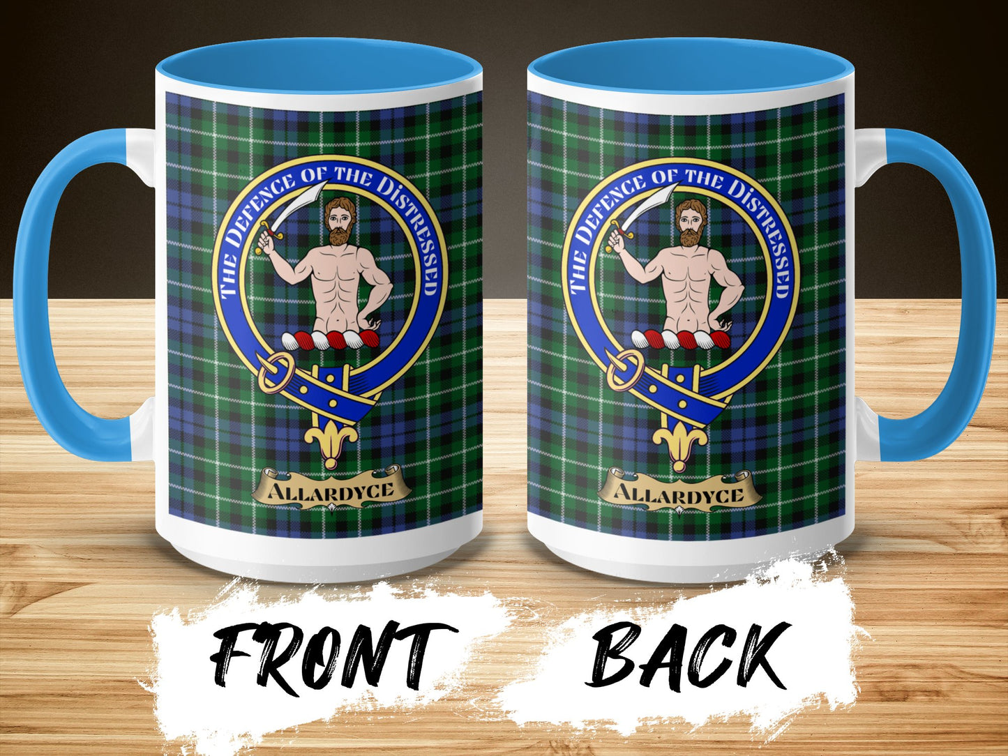 Scottish Clan Allardyce Crest Tartan Design Mug - Living Stone Gifts